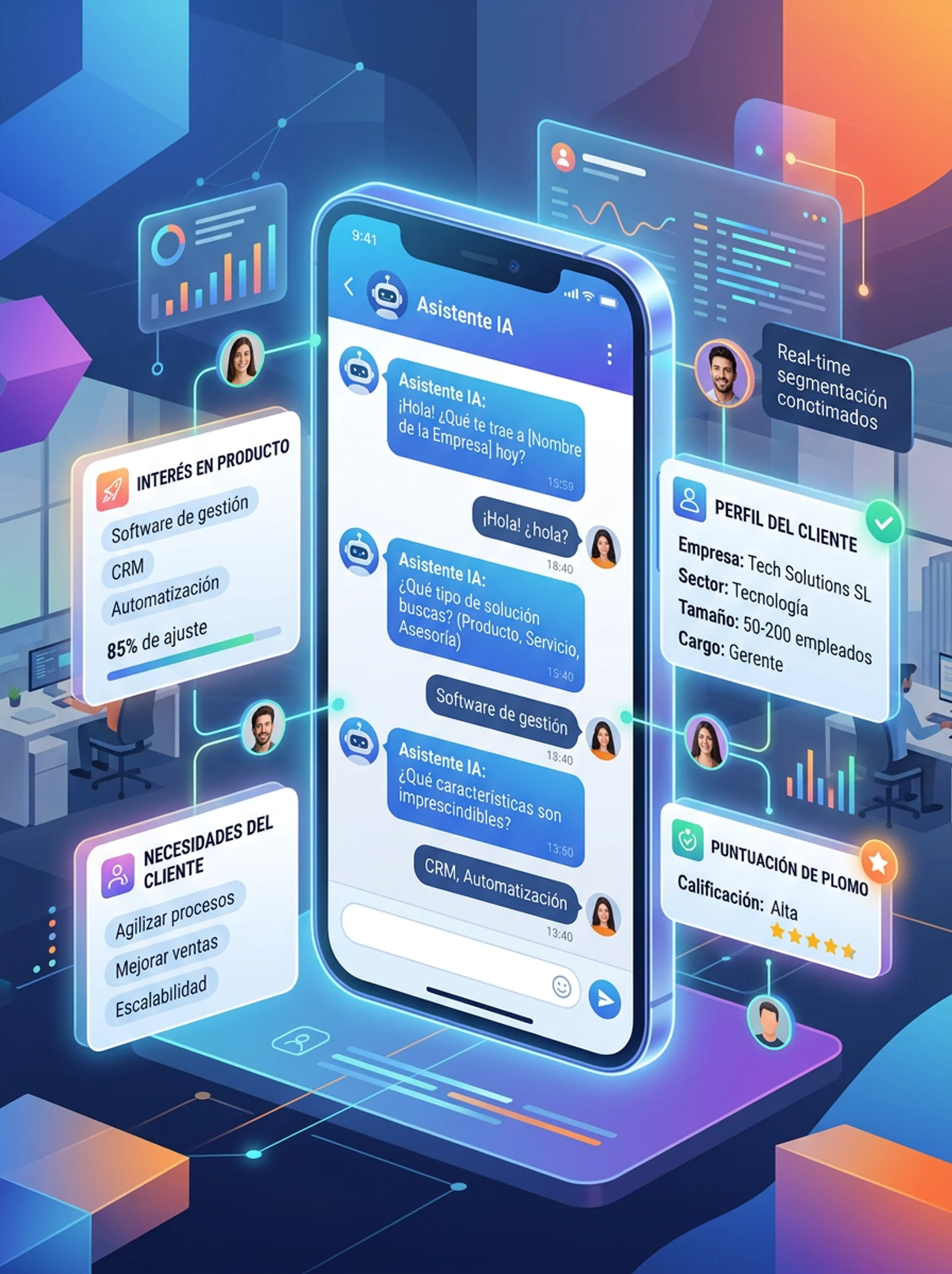 Caso clínica odontológica con EmmuChat AI agendando turnos